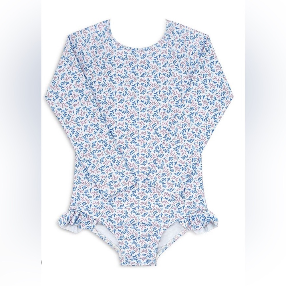 Minnow baby girls size 1 Briland Blue rash guard NWT